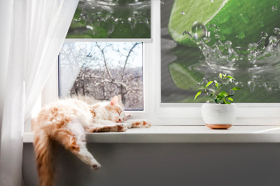 Roller blind for large window Limes in water