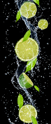 Fabric roller blind Lime falling in water