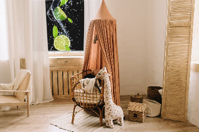 Fabric roller blind Lime falling in water