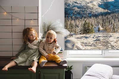 Roller blind for large window Mountains