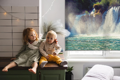 Fabric roller blind Waterfall design