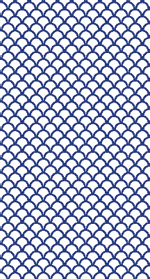 Modern roller blind in blue scales