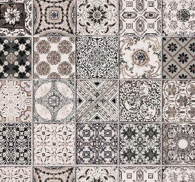 Modern roller blind with Portuguese patterns