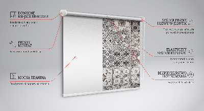 Modern roller blind with Portuguese patterns