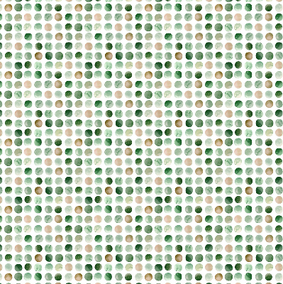 Fabric roller blind Green circles