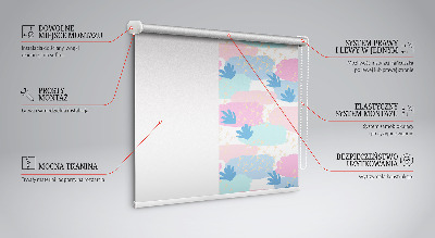 Roller blind for large window Traces on a colored background