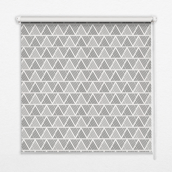 Roller blind for large window striped triangles pattern