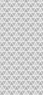 Roller blind for large window striped triangles pattern