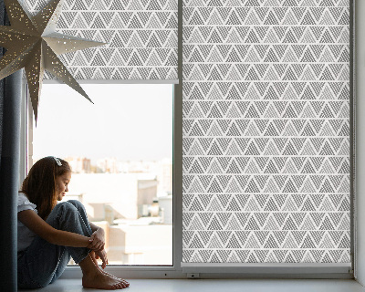 Roller blind for large window Striped triangles