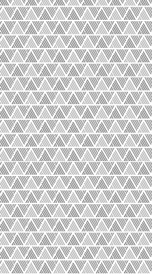 Roller blind for large window striped triangles pattern