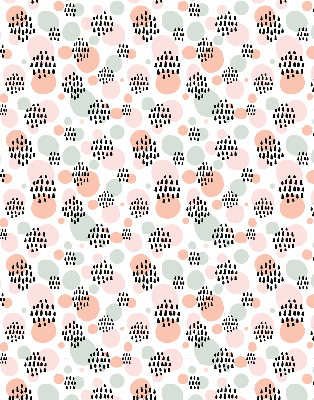 Fabric roller blind Black dotted patches