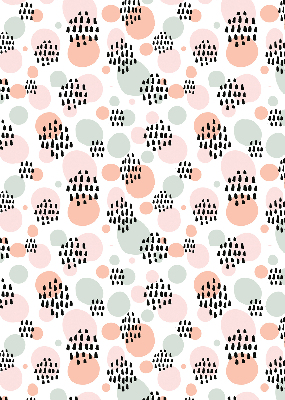 Fabric roller blind Black dotted patches