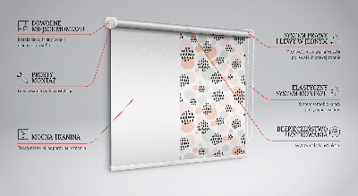 Fabric roller blind Black dotted patches