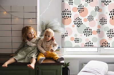 Fabric roller blind Black dotted patches