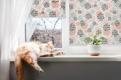 Fabric roller blind Black dotted patches