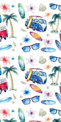 Roller blind for large window Hawaii cars and palm trees