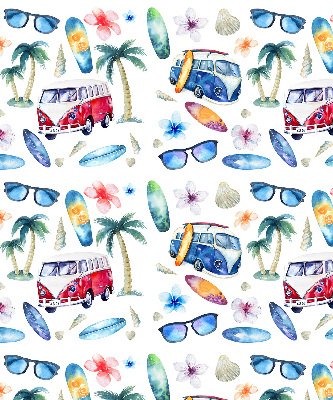 Roller blind for large window Hawaii cars and palm trees
