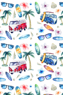 Roller blind for large window Hawaii cars and palm trees