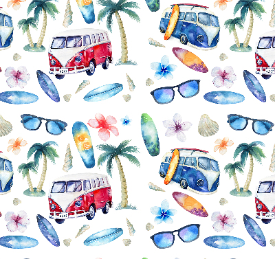 Roller blind for large window Hawaii cars and palm trees