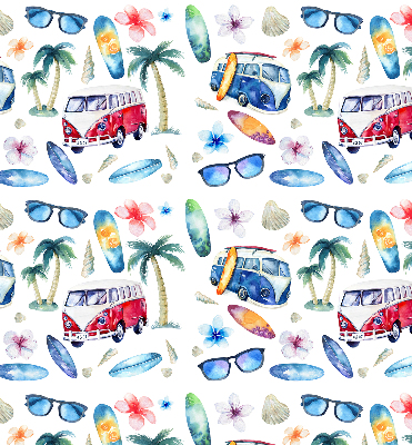 Roller blind for large window Hawaii cars and palm trees