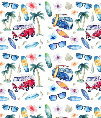 Roller blind for large window Hawaii cars and palm trees
