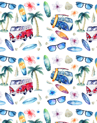 Roller blind for large window Hawaii cars and palm trees