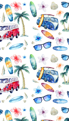 Roller blind for large window Hawaii cars and palm trees