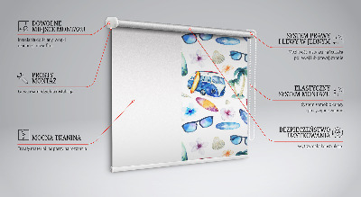 Roller blind for large window Hawaii cars and palm trees