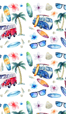 Roller blind for large window Hawaii cars and palm trees