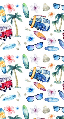 Roller blind for large window Hawaii cars and palm trees