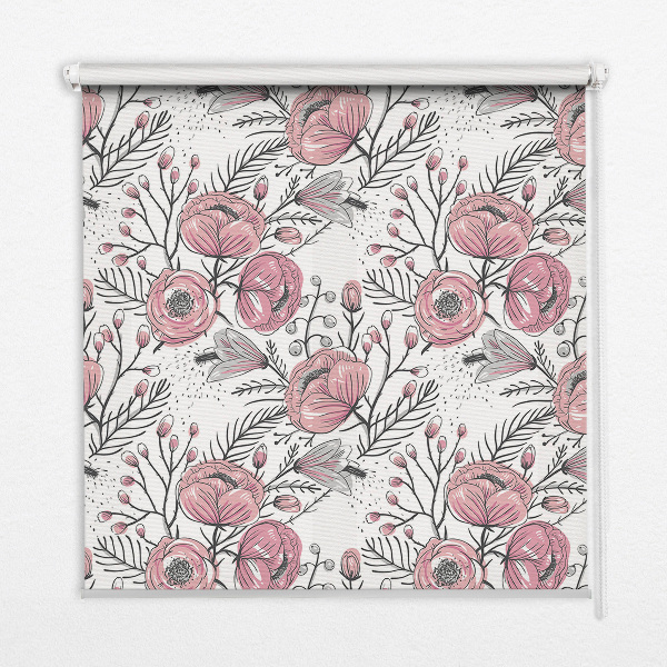 Fabric roller blind Flower buds from the tree