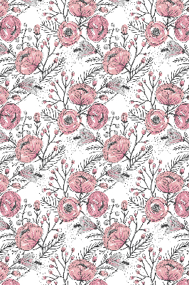 Fabric roller blind with flower buds from the tree print