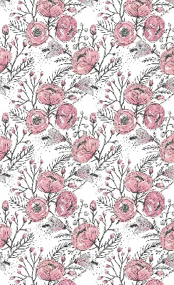 Fabric roller blind with flower buds from the tree print
