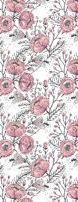 Fabric roller blind with flower buds from the tree print