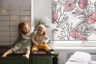 Fabric roller blind Flower buds from the tree