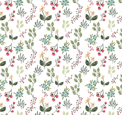 Modern roller blind with a botanical plants print