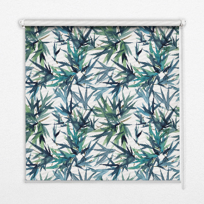 Roller blind with leaves pattern for large windows