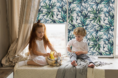 Roller blind for large window Leaves