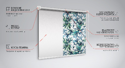Roller blind for large window Leaves