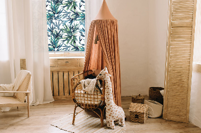 Roller blind with leaves pattern for large windows