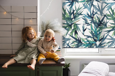 Roller blind for large window Leaves