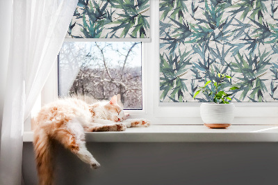 Roller blind for large window Leaves