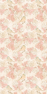 Modern roller blind Birds among the flowers
