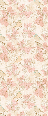 Modern roller blind Birds among the flowers