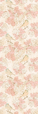Modern roller blind birds among the flowers pattern