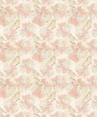 Modern roller blind birds among the flowers pattern