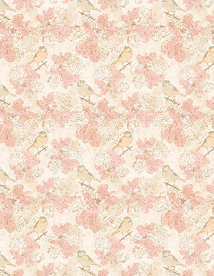 Modern roller blind Birds among the flowers