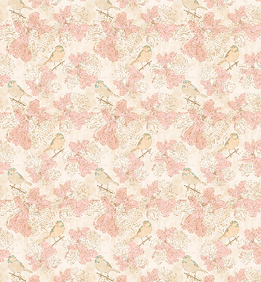 Modern roller blind birds among the flowers pattern