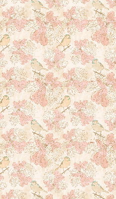 Modern roller blind birds among the flowers pattern
