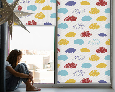 Fabric roller blind Colorful clouds